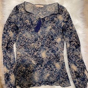 Blue detailed blouse